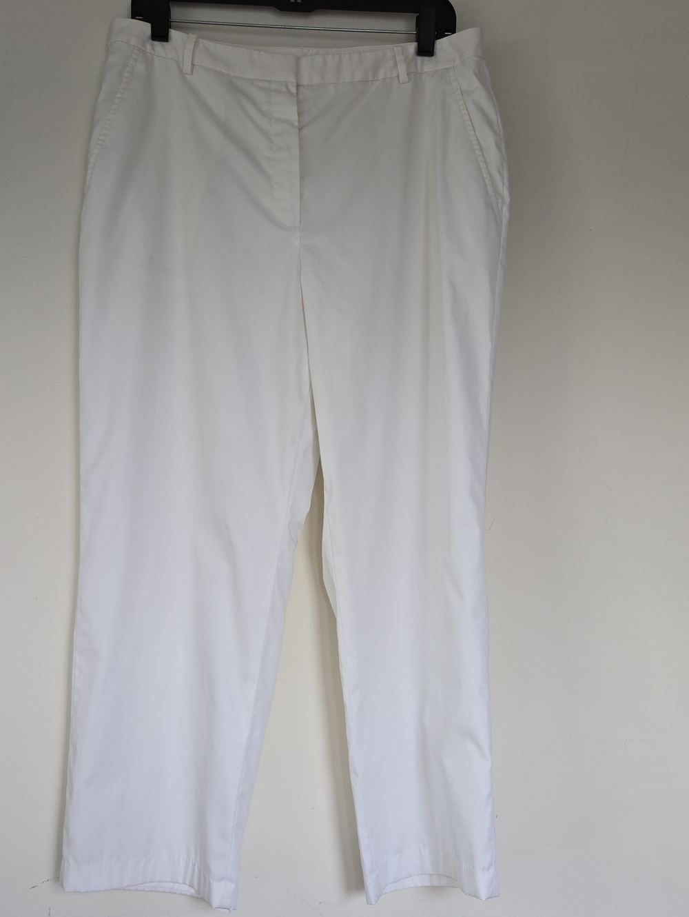 "346" Brooks Brothers White Straight-Leg Women's Pants Size 12